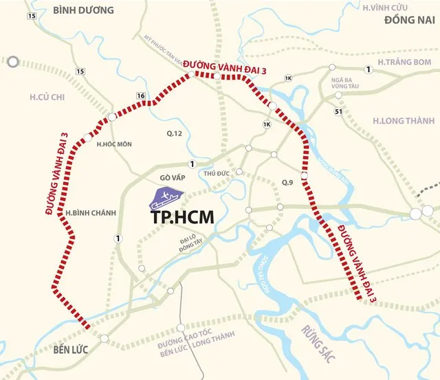 Đường vành đai 3 – TP.HCM dự kiến nằm ở đâu